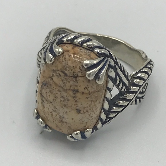 Carolyn Pollack Jewelry - Sincerely Southwest Carolyn Pollack Brown Jasper Sterling Silver Ring Size 10